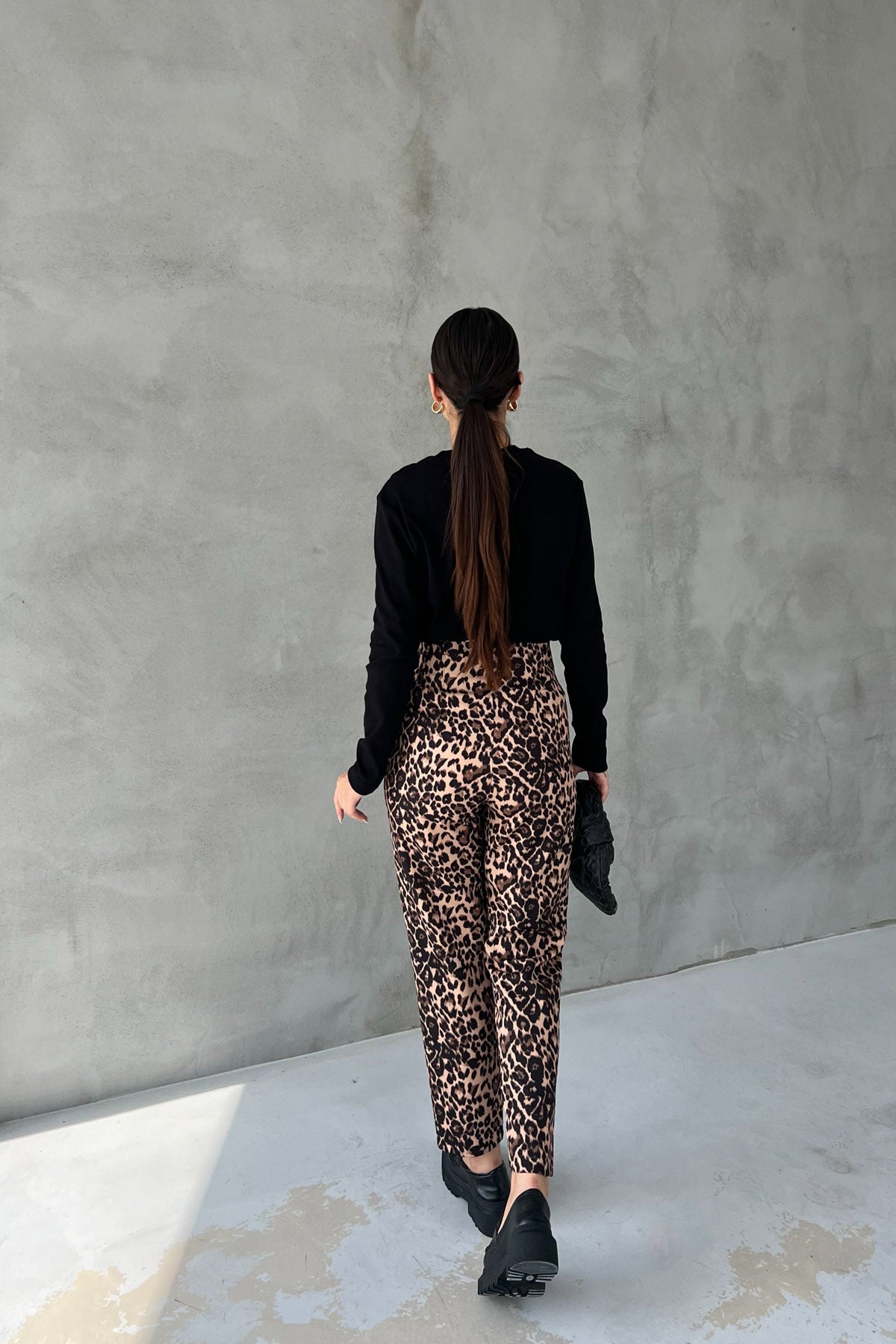 Leopar Desen Cepli Havuç Pantolon SY-2480-Leopar