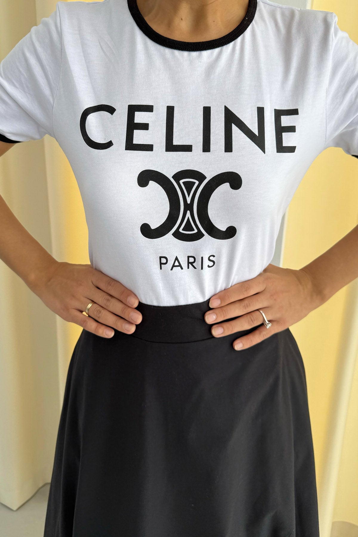 Beyaz Baskılı Muadil Basic T-shırt SY-1803-Beyaz