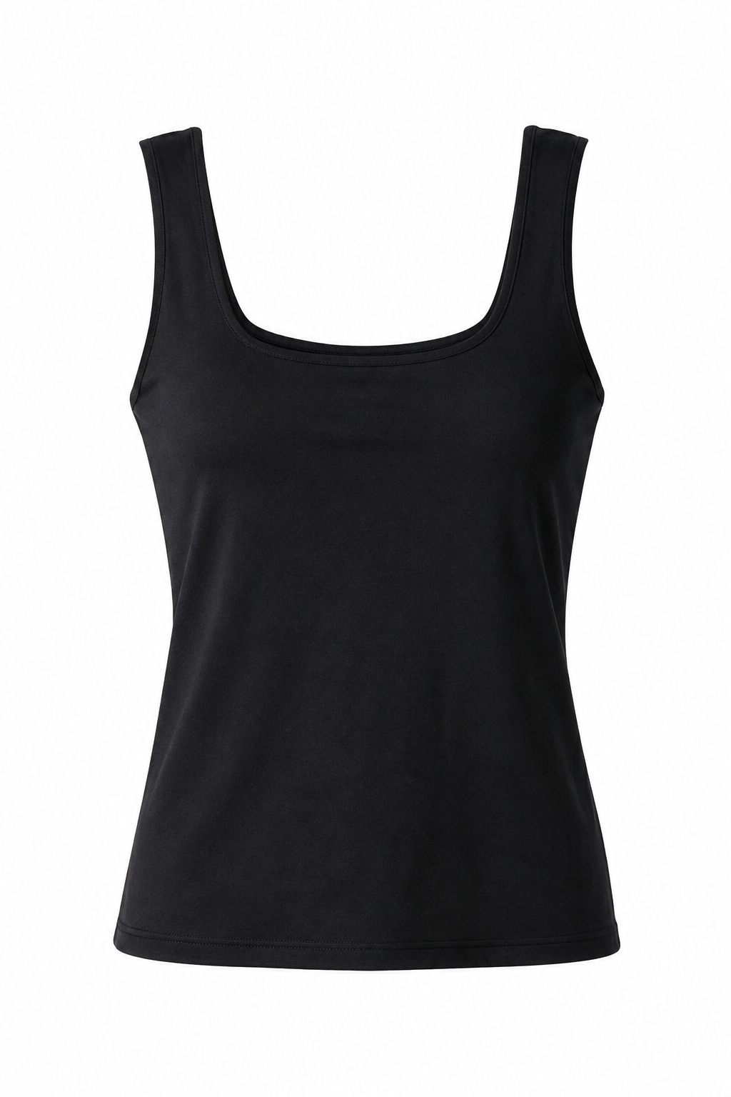 Siyah Kare Yaka Kalın Askılı Basic Bluz SY-3840-Siyah