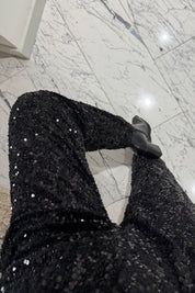 Siyah Payetli Pantolon SY-3535-Siyah