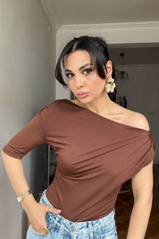 Kahve ZR Tasarım Bluz SY-3098-Kahve