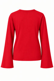 Kırmızı Oversize İspanyol Kol Basic T-Shirt SY-3846-Kırmızı
