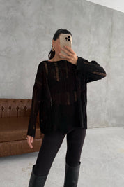 Siyah Ajurlu Kazak SY-3457-Siyah