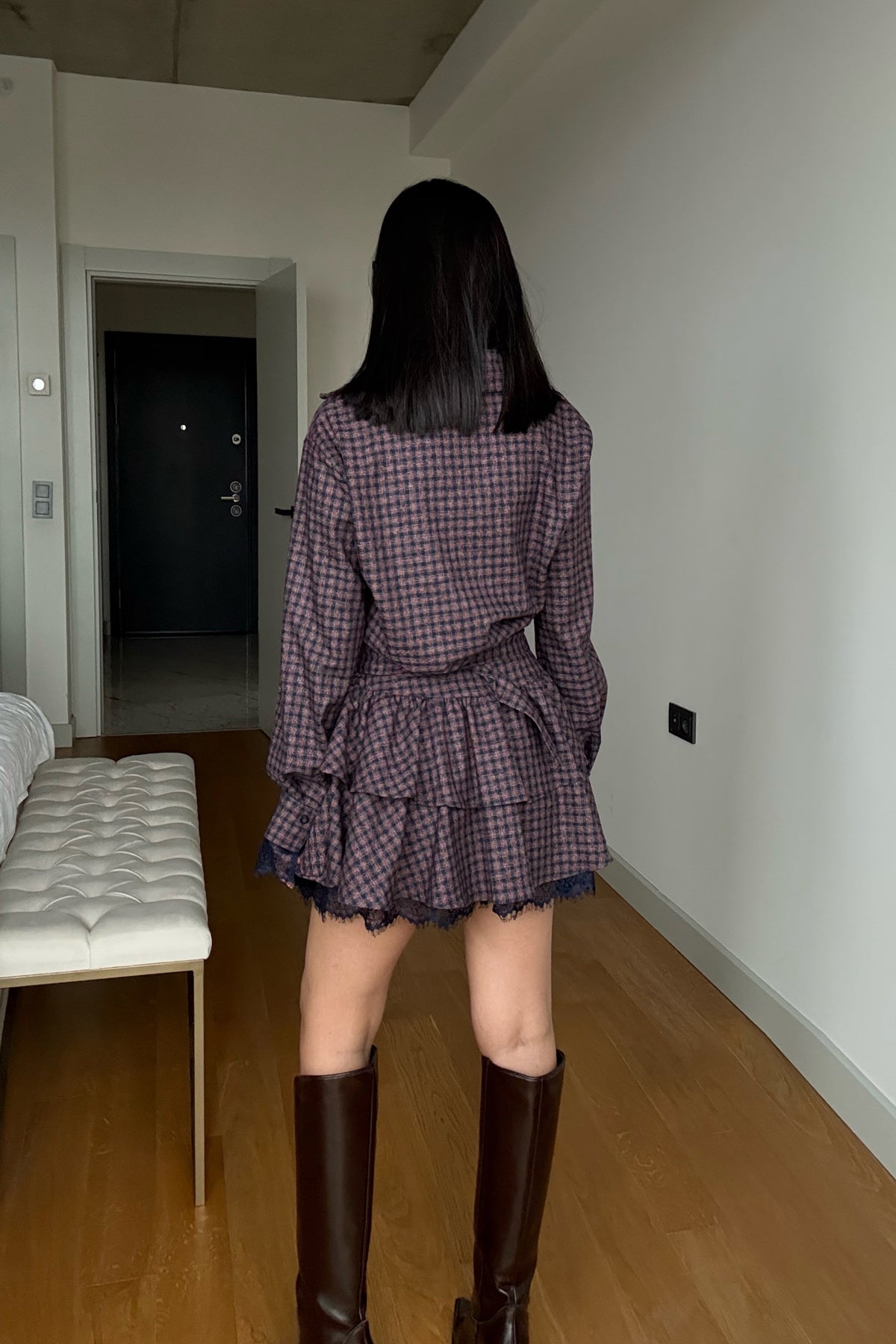 Bordo Kol Ve Etek Ucu Dantel Detaylı Bali Elbise SY-3513-Bordo