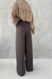 Koyu Kahve Premium Poliviskon Pantolon SY-3353-Koyu Kahve