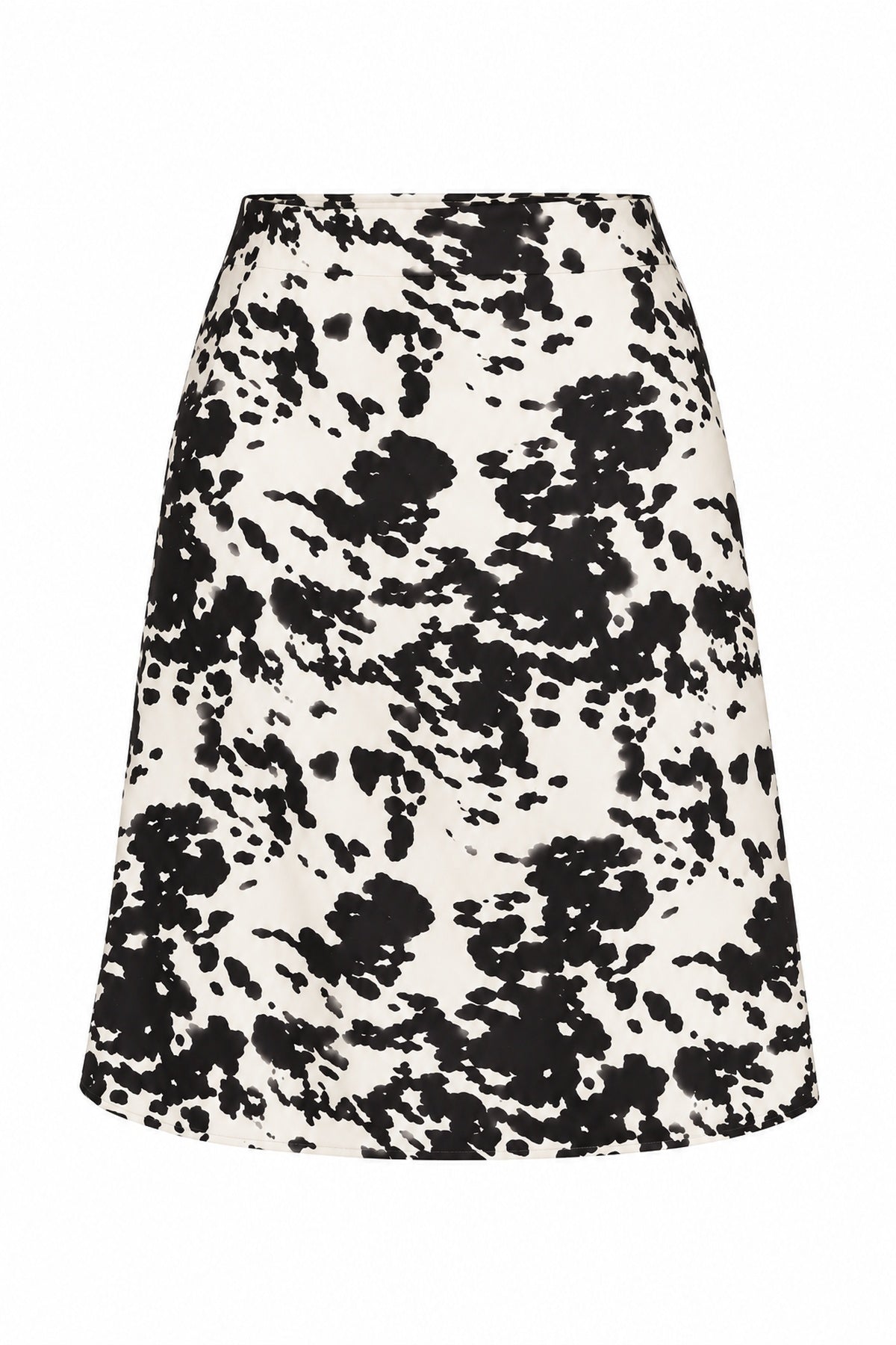 Kahve Desenli Saten Midi Etek SY-3886-Kahve