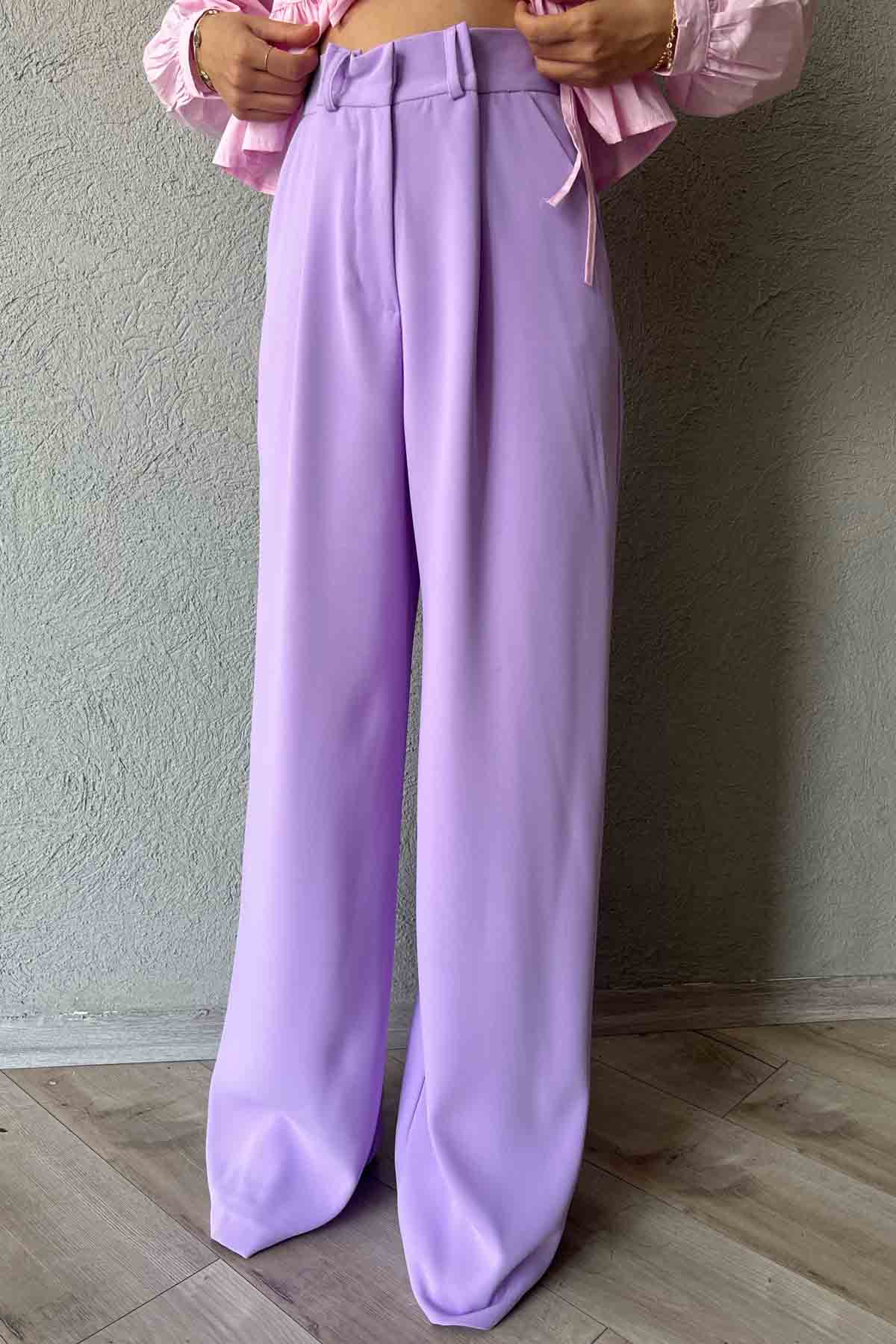 Lila Premium Palazzo Pantolon SY-1696-Lila