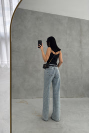 Kareli Wide Leg Mavi Jean SY-3648-Mavi