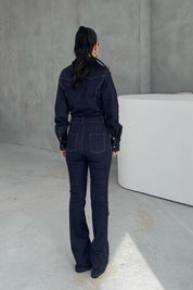 Lacivert Kot Gömlek Pantolon Takım SY-3364-Lacivert