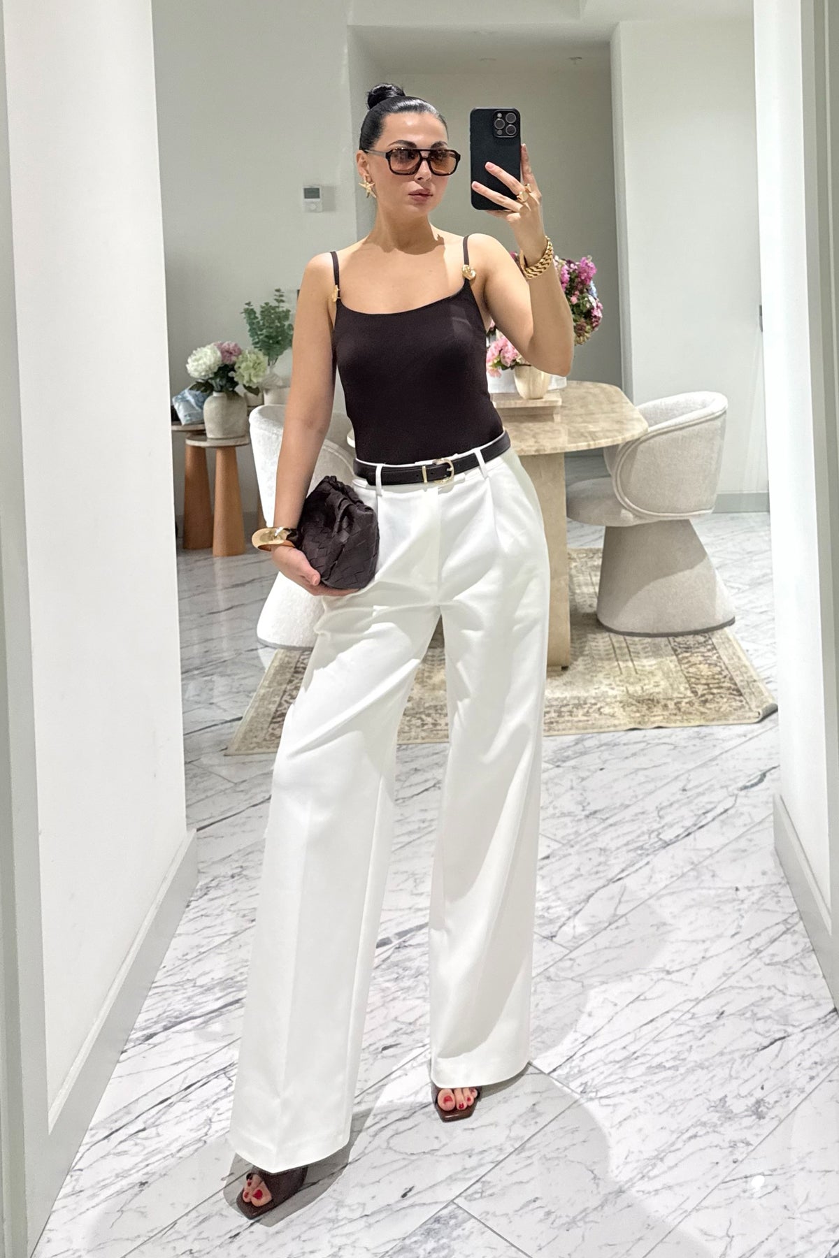Kahve Gold Aksesuar Detaylı Bodysuit SY-3681-Kahve
