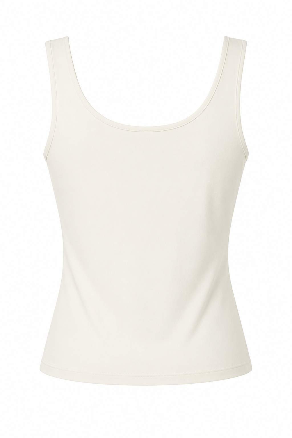 Ekru Kare Yaka Kalın Askılı Basic Bluz SY-3840-Ekru