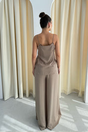 Camel  Askılı Bluz  Pantolon Takım SY-3295-Camel