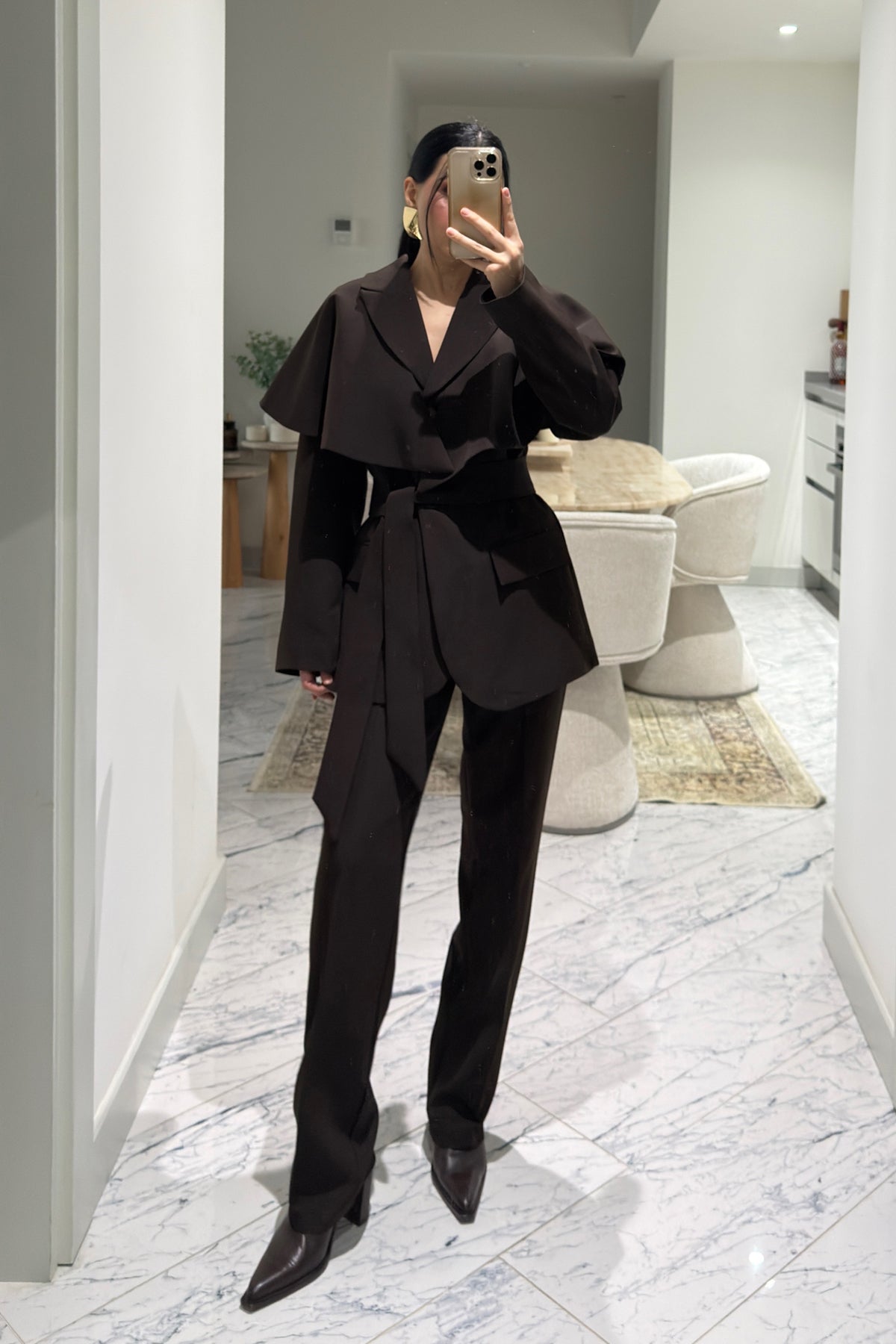 Kahverengi 3 Parçalı Blazer Takım SY-3604-Kahverengi