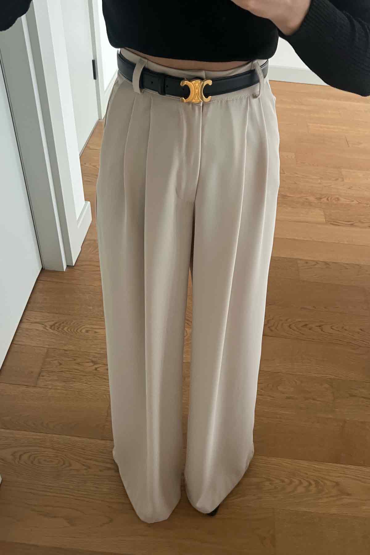 Bej Bol Paça Palazzo pantolon SY-2955-Bej