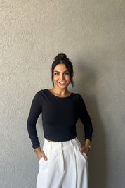 Siyah Sırt Detaylı Crop SY-1641-Siyah