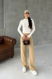 Vizon Örgü Salaş Pantolon SY-2871-Vizon