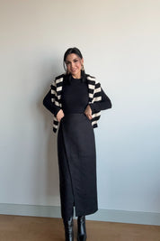 Süet Anvelop Siyah Midi Etek SY-3473-Siyah