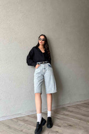 Mavi Free  Bermuda Kapri SY-2007-Mavi