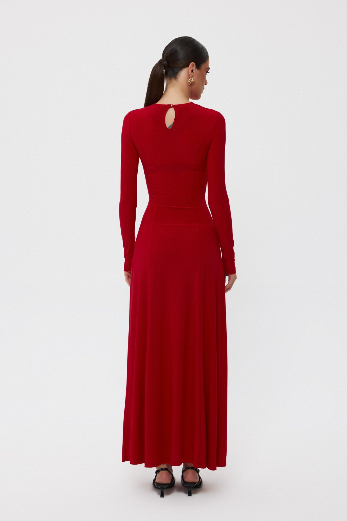 Kırmızı Uzun Kollu Blaivs İspanyol Elbise SY-2424-Kırmızı