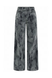 Gri Varak Desenli Kadife Jean SY-3894-Gri