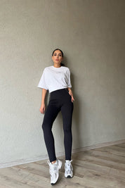 Lacivert Fermuar Detaylı Tayt SY-1467-Lacivert