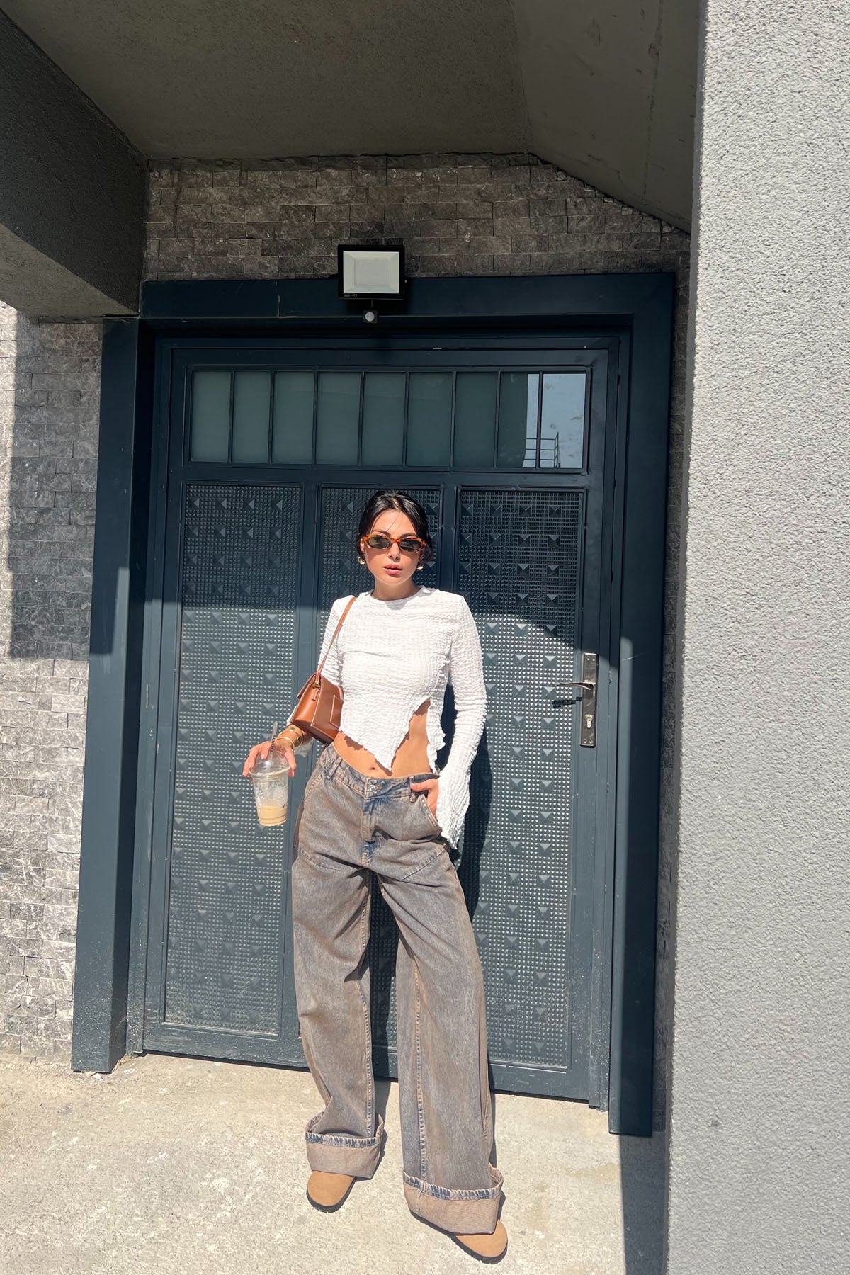 Eskitme Dikiş Detaylı Baggy Jean SY-2378-Eskitme