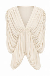 Drapeli Vizon Pinterest Şifon Bluz SY-3803-Vizon
