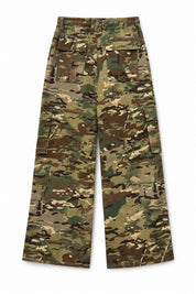 Kadın Kamuflaj Desenli Kargo Pantolon SY-3841-Haki