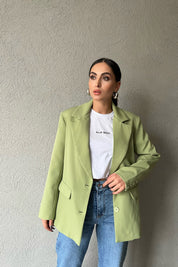 Yeşil Düğmeli Blazer Ceket SY-1520-Yeşil