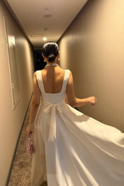 Ekru Kare Yaka Füsun Prenses Elbise SY-3649-Ekru