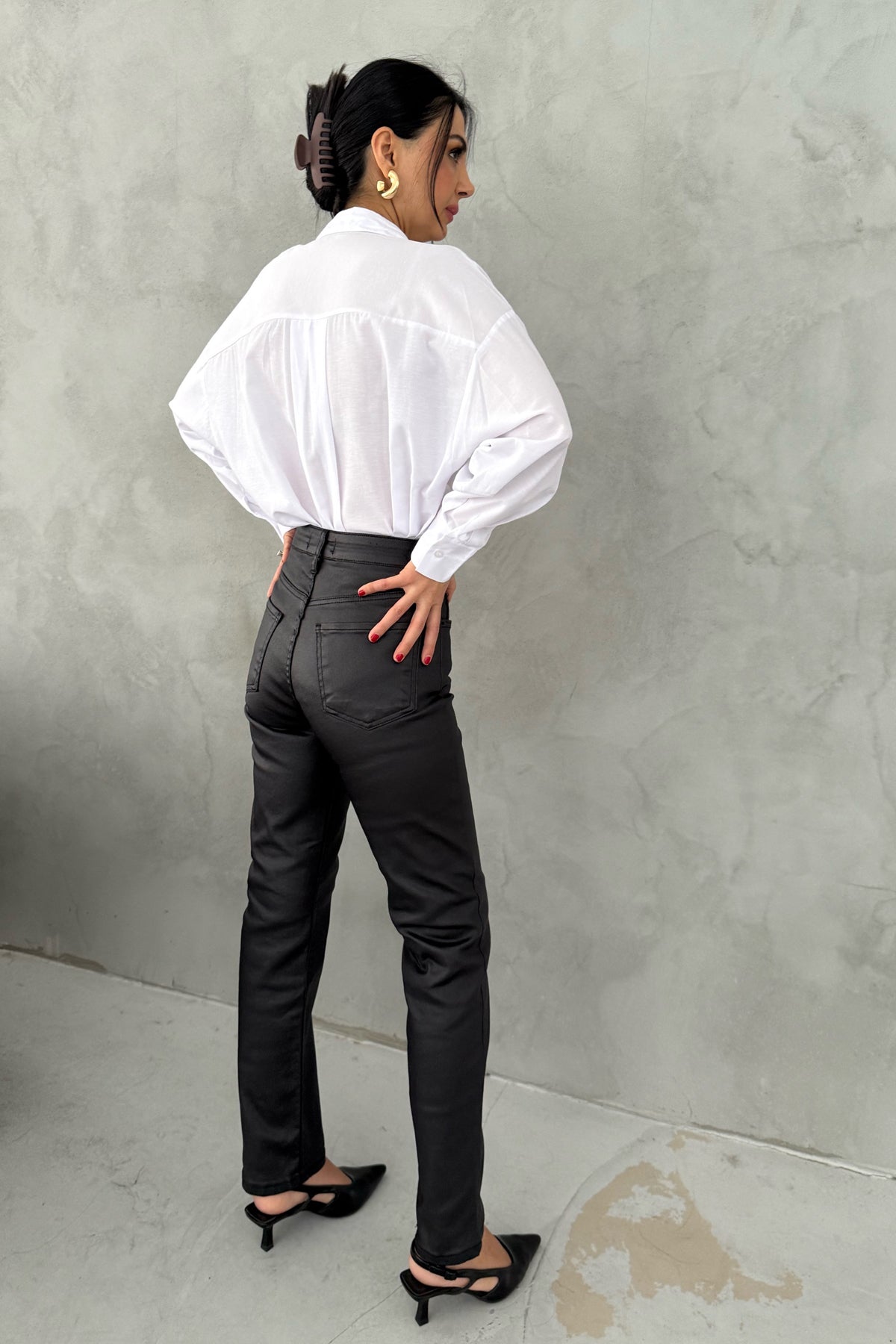 Siyah Mumlu Görünüm Jean SY-1424-Siyah