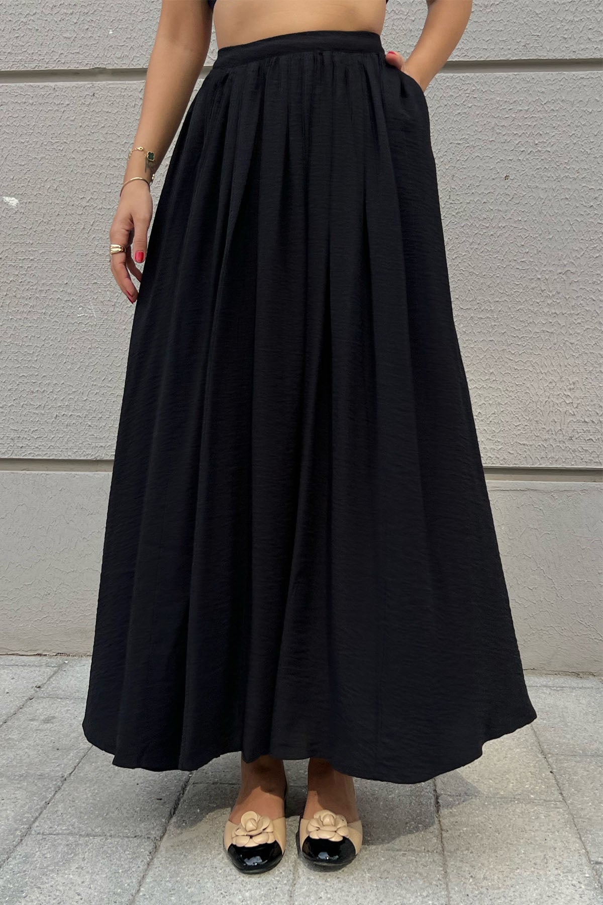 Siyah Cepli Uzun Etek SY-2454-Siyah