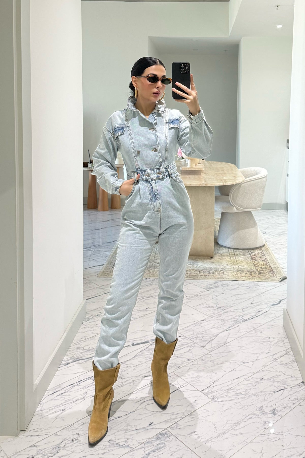 Buz Mavisi Denim Jean Tulum SY-3663-Buz Mavisi