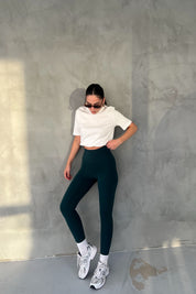 Yeşil Yüksek Bel Biker Uzun Tayt SY-2656-Yeşil