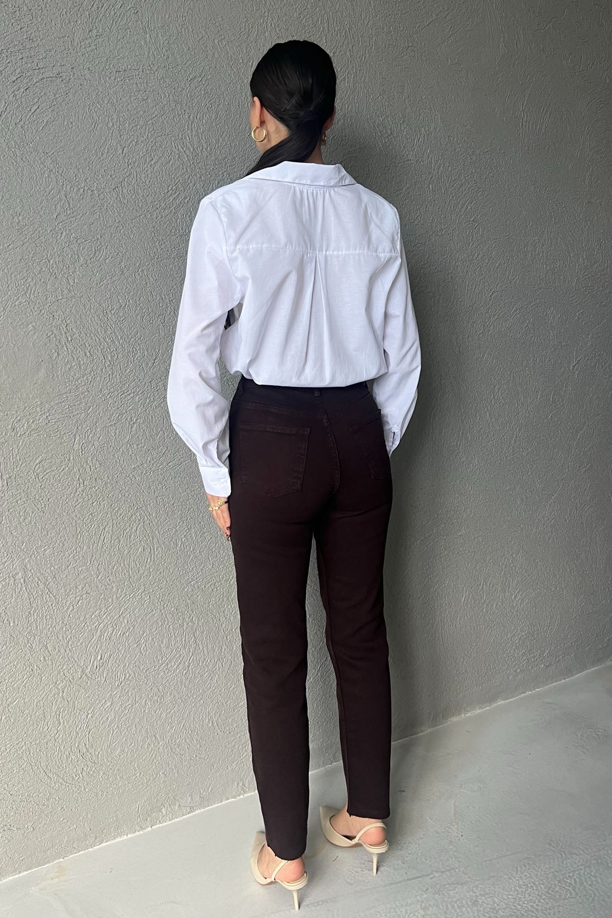 Acı Kahve Rennes Boy Fit Kesik Paça Jean SY-2713-Acı Kahve