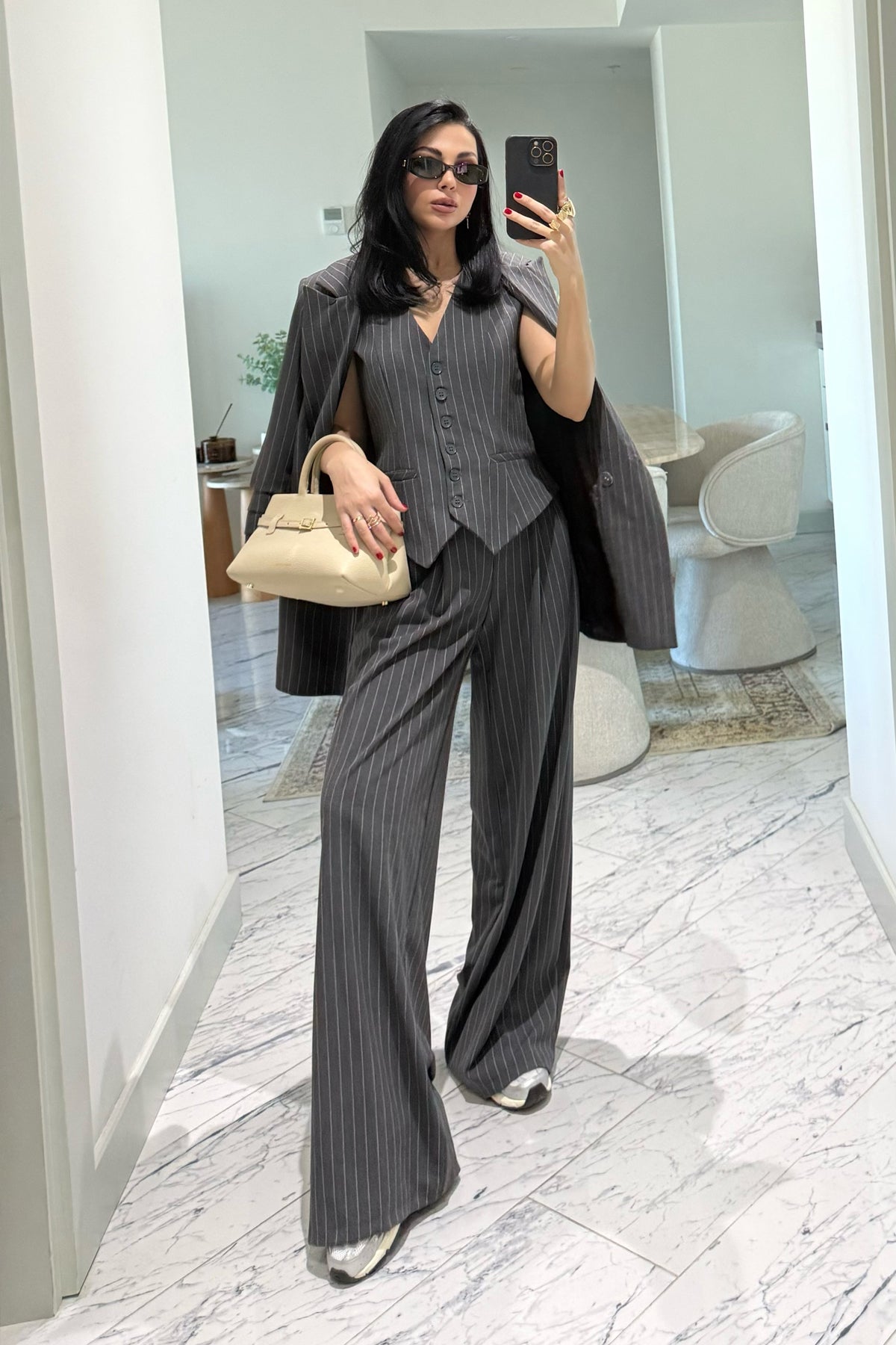 Gri Yelekli Ceket Ve Pantolon Takım SY-3651-Gri