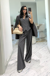 Gri Yelekli Ceket Ve Pantolon Takım SY-3651-Gri