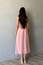 Somon Dokuma Detaylı Modal Etek SY-2158-Somon