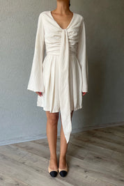 Naturel Mallorca Flare KolluYakası Detaylı Elbise SY-2374-Naturel