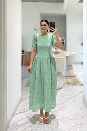 Brode Mint Yeşili Midi Santorini  Elbise SY-3660-Mint Yeşili