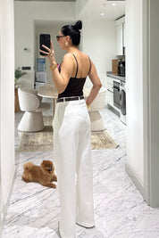 Ekru Bol Paça Premium Pantolon SY-3680-Ekru