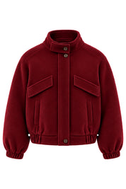 Bordo İçi Astarlı Dik Yakalı Ceket SY-3925-Bordo