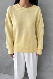 Sarı Premium Triko Kazak SY-3360-Sarı