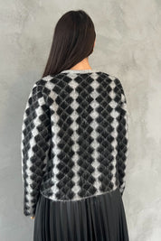 Gri Siyah Bisiklet Yaka Hırka SY-2821-Gri