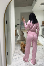Pembe Çıtçıt Detaylı Triko Takım SY-3575-Pembe