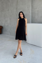 Kısa Siyah Ajurlu Triko Elbise SY-1941-Siyah