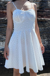 Beyaz Askılı Fisto Mini Elbise SY-0803-Beyaz