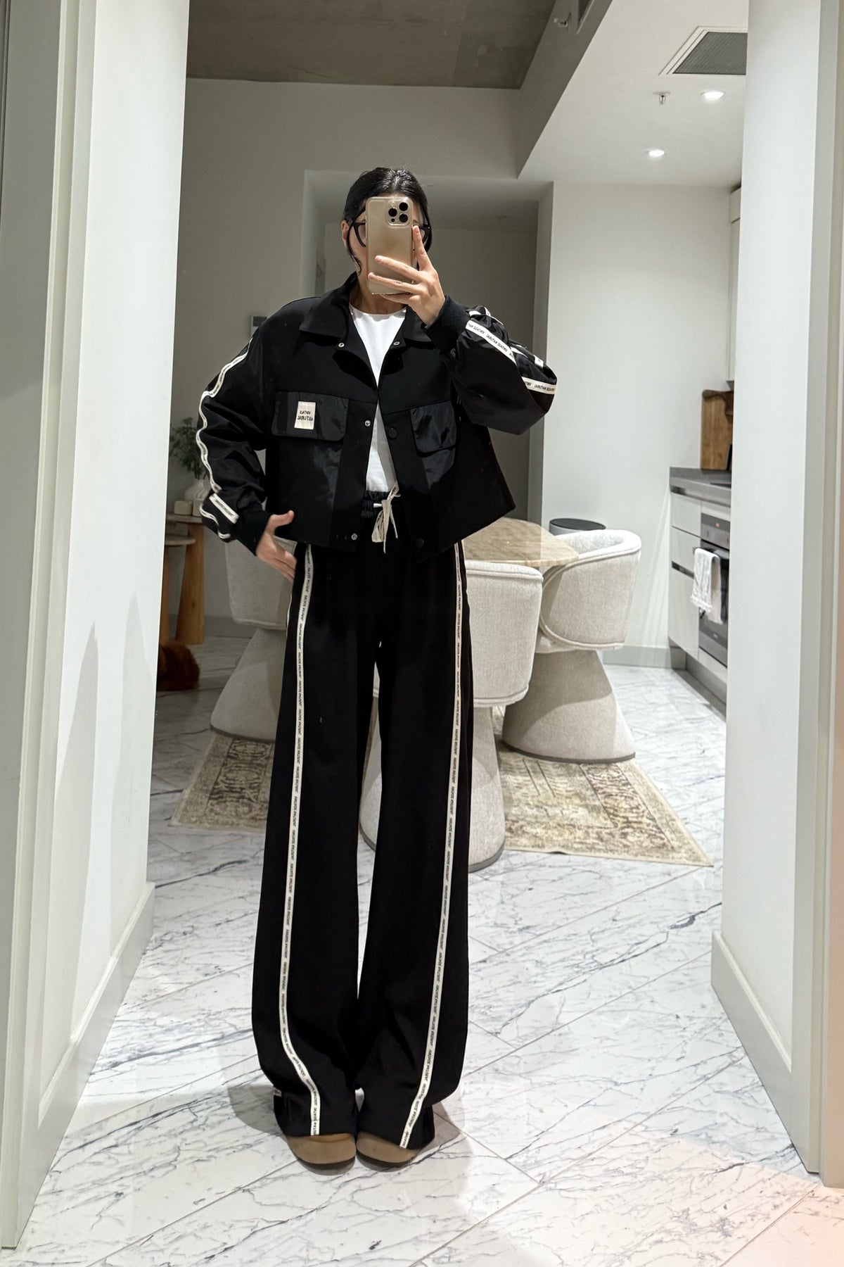 Siyah Teknik Kumaş Detaylı Ceket SY-3393-Siyah