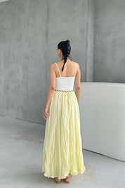 Örgü Kemerli Sarı Kraşlı Etek SY-3244-Sarı