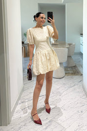 Brode Krem Mini Santorini  Elbise SY-3664-Krem